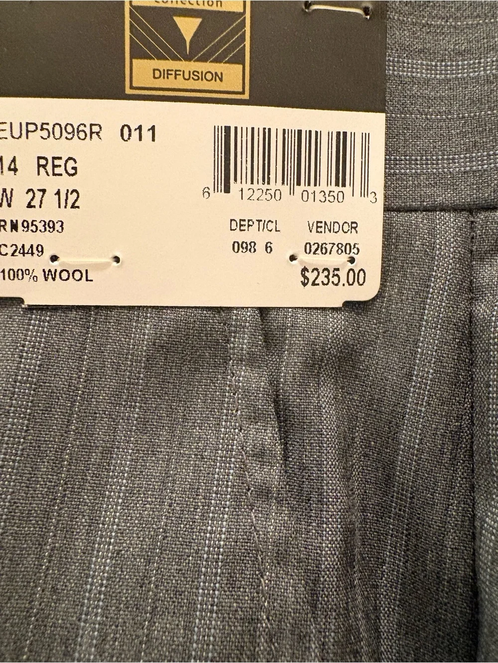 Europa Classic Gray Pinstripe Kids Matching Suit Set - Two-Piece size 14R